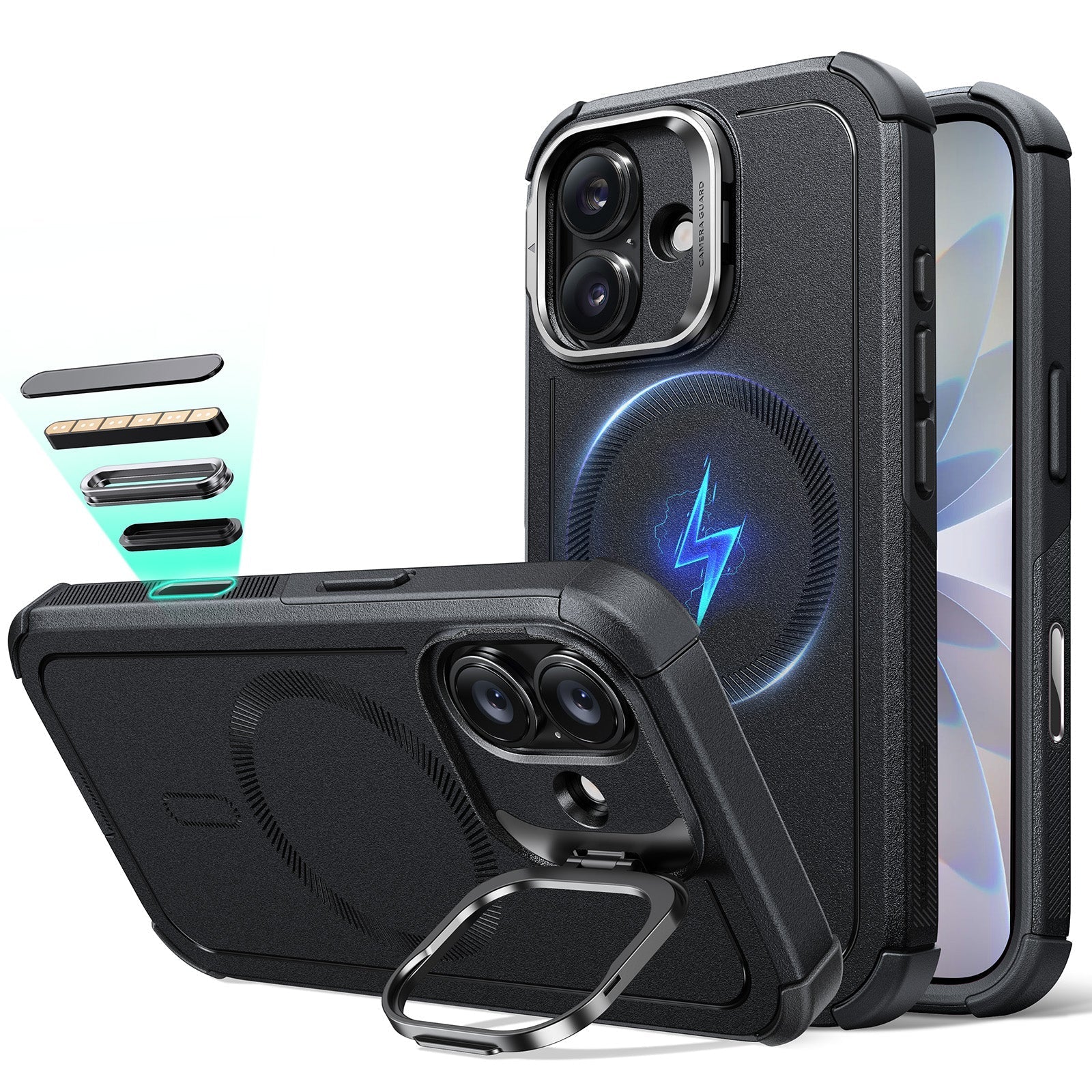 iPhone 17 Cyber Tough Magnetic Case (Camera Control, Stash Stand)