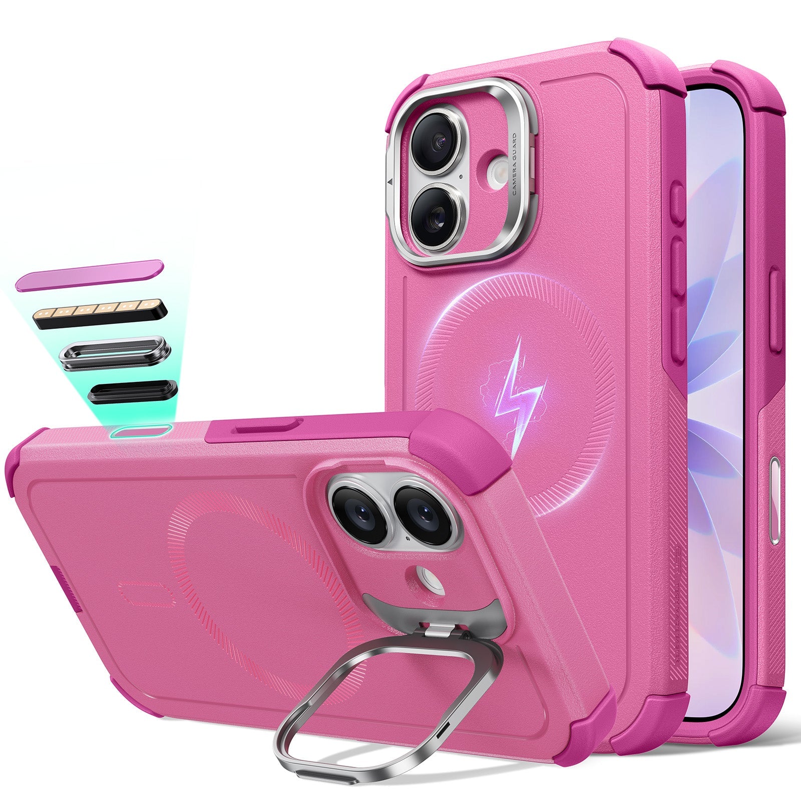 iPhone 17 Cyber Tough Magnetic Case (Camera Control, Stash Stand)