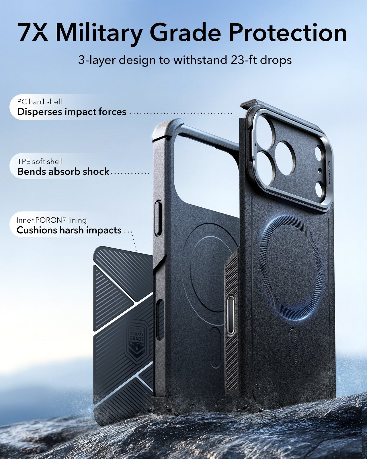 iPhone 17 Pro Cyber Tough Magnetic Case (Camera Control, Stash Stand)