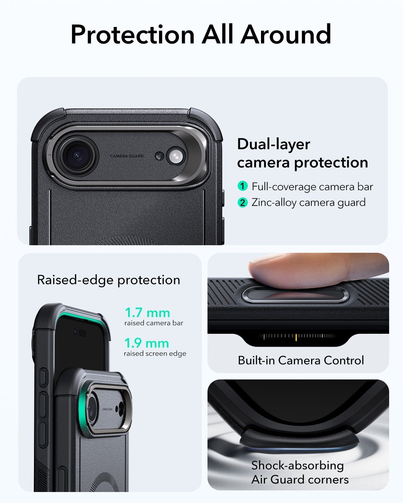 iPhone Air Cyber Tough Magnetic Case (Camera Control, Stash Stand)