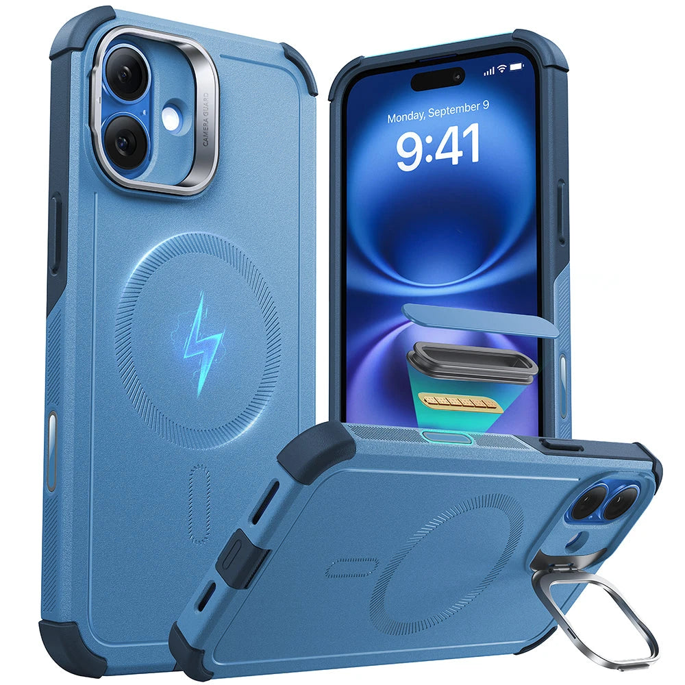 iPhone 16 Cyber Tough Magnetic Case (Camera Control, Stash Stand)