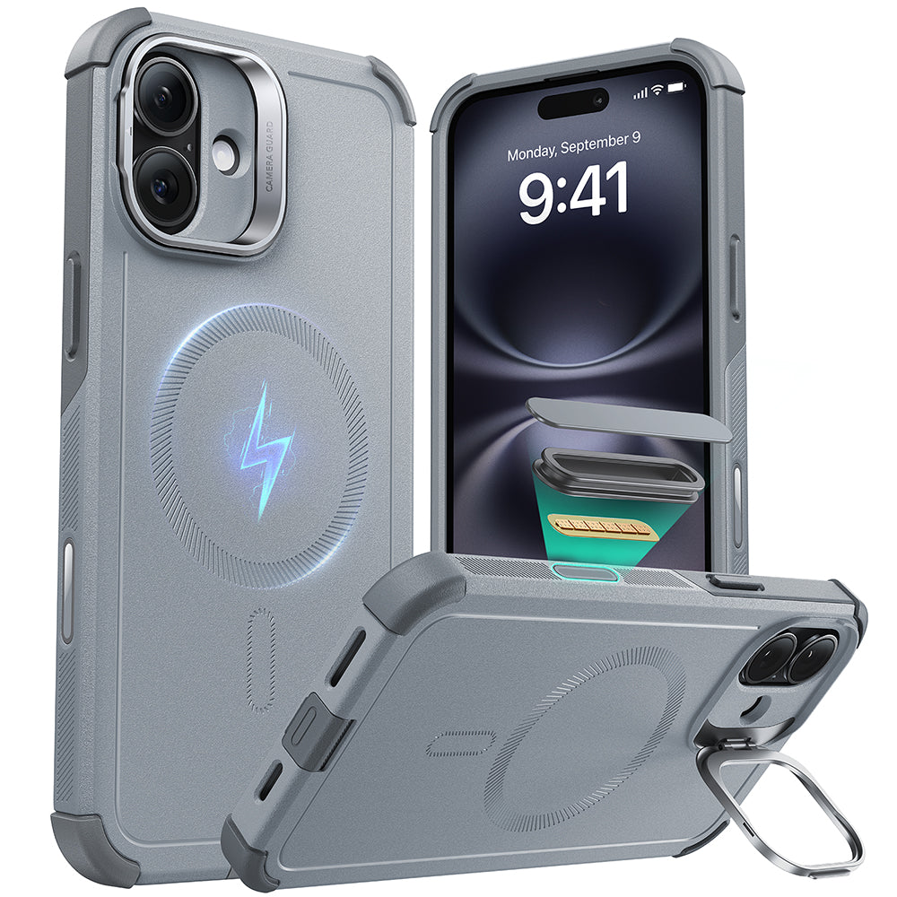 iPhone 16 Cyber Tough Magnetic Case (Camera Control, Stash Stand)