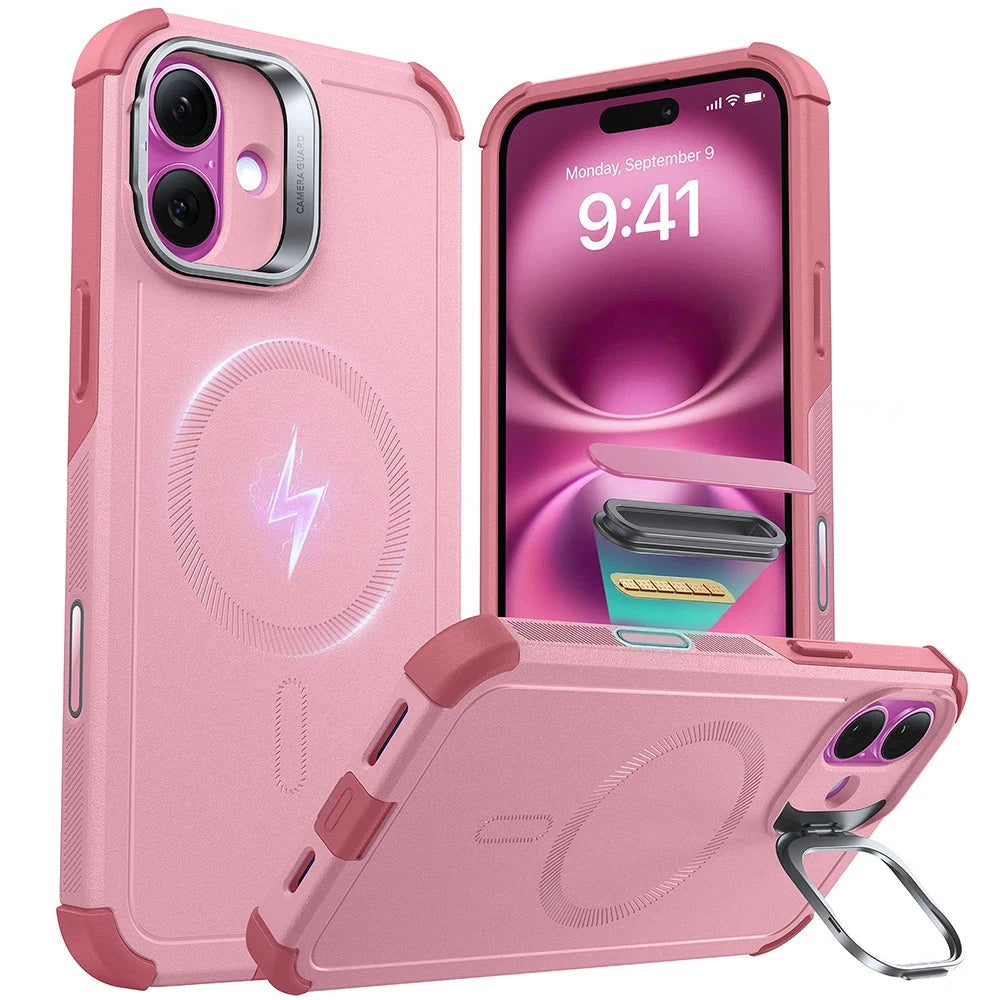 iPhone 16 Plus Cyber Tough Magnetic Case (Camera Control, Stash Stand)