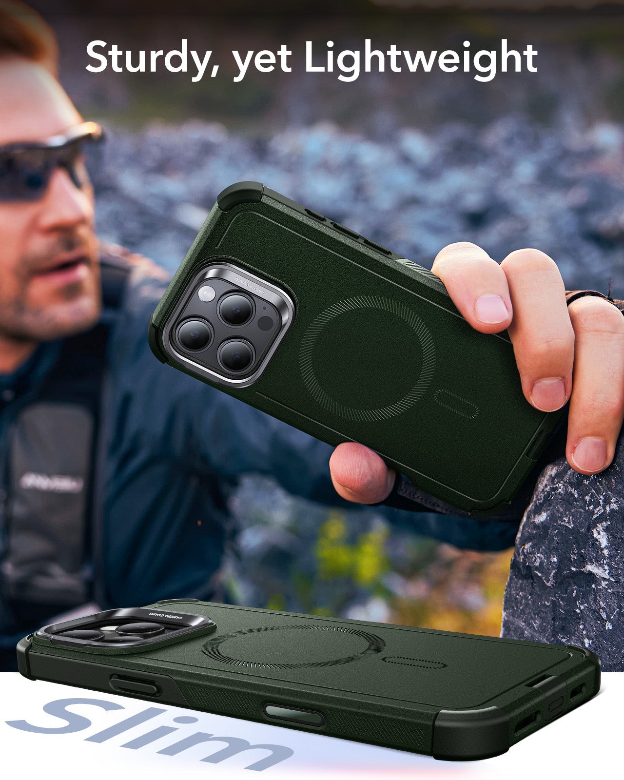 iPhone 16 Pro Max Cyber Tough Magnetic Case (Camera Control, Stash Stand)