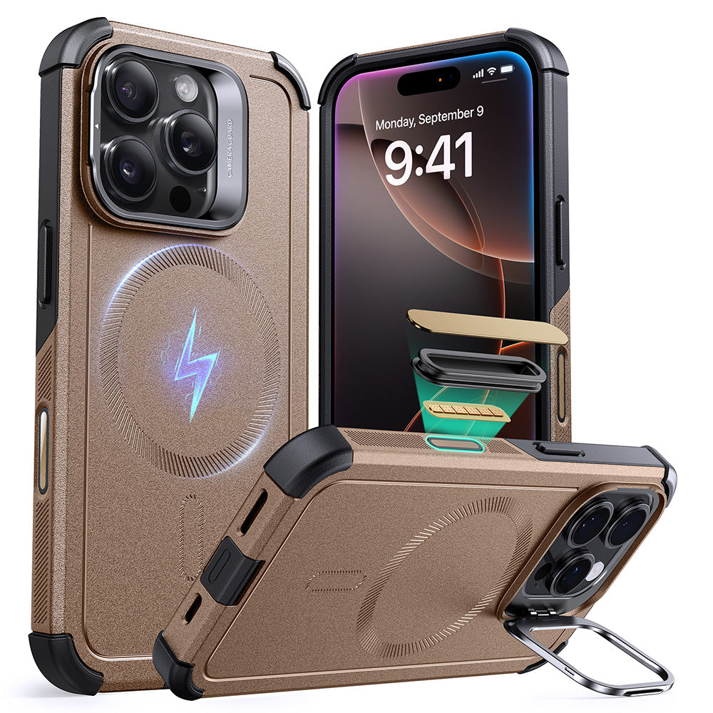 iPhone 16 Pro Max Cyber Tough Magnetic Case (Camera Control, Stash Stand)